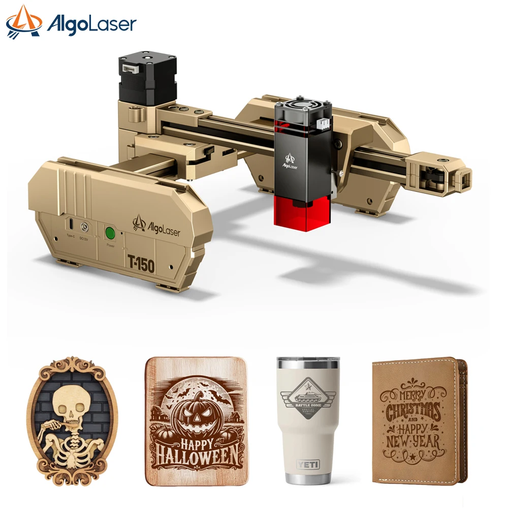 AlgoLaser Handheld T150 Laser Engraver 2.5W/6W/10W Laser Engraver Machine-Easy to Use Fast Engraving Speed Pre-assembled Design