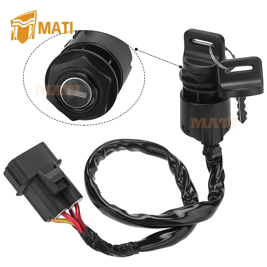 M MATI Fit for 2016-2023 Honda Pioneer 1000 SXS1000M Ignition Key Switch 35100-HL4-A01 35100-HL4-AK1