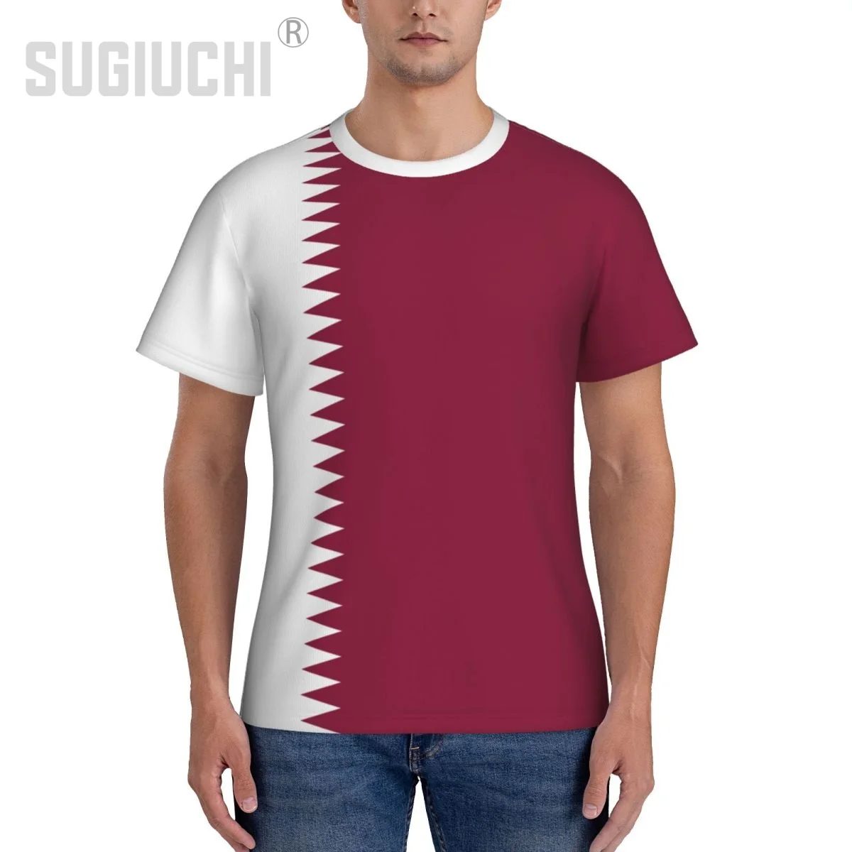 Tight Sports T-shirt Qatar Flag Qatari 3D For Men Women Tees jersey Clothes Soccer Football Fans Gift Patriotic T shirt