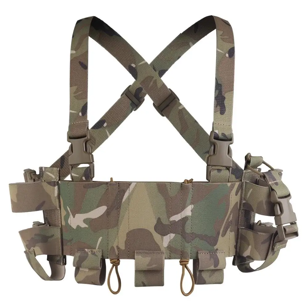 Tactical Chest Rig Lightweight WG Minimalistic Low Visibility Security Multi-mission Militar with Double-layer Triple Mag Pouch