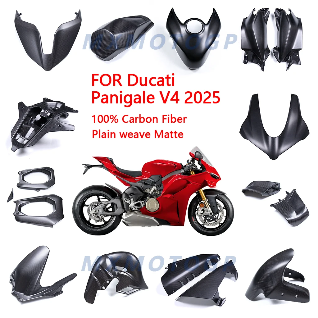 

2025 For Ducati Panigale V4 100% Carbon Fiber Tank Cover Swingarm Lower Side Panels Full Fairing Kits Motorcycle Accessories