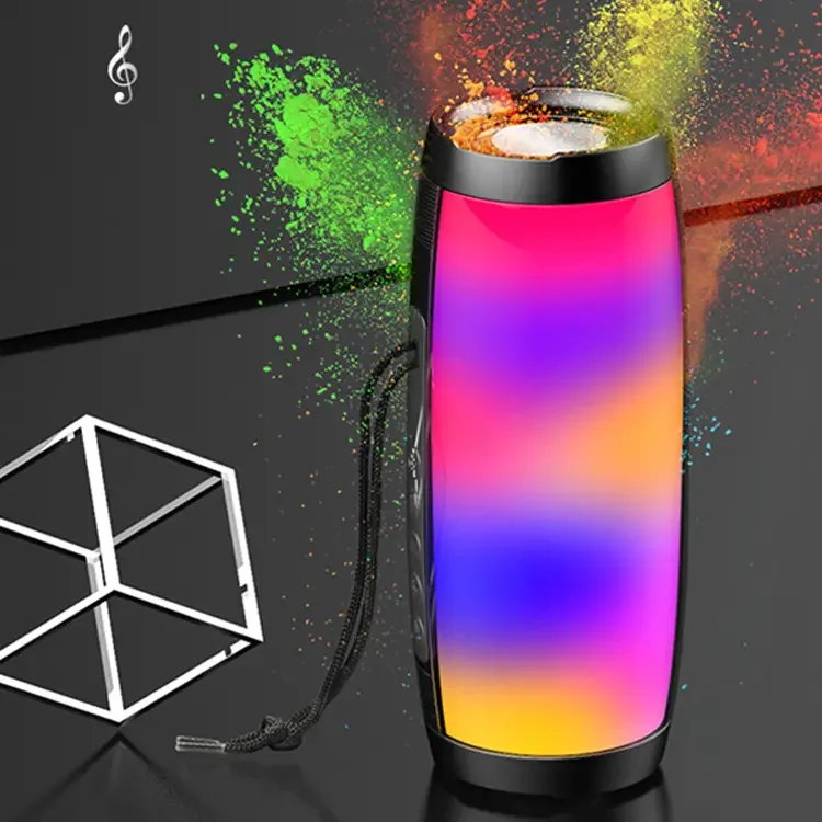 TG157 LED Flashing Light  Speaker Portable with Rope Outdoor Loundspeaker 1200 MAh Fabric Waterproof Subwoofer Dj Bluetooth New