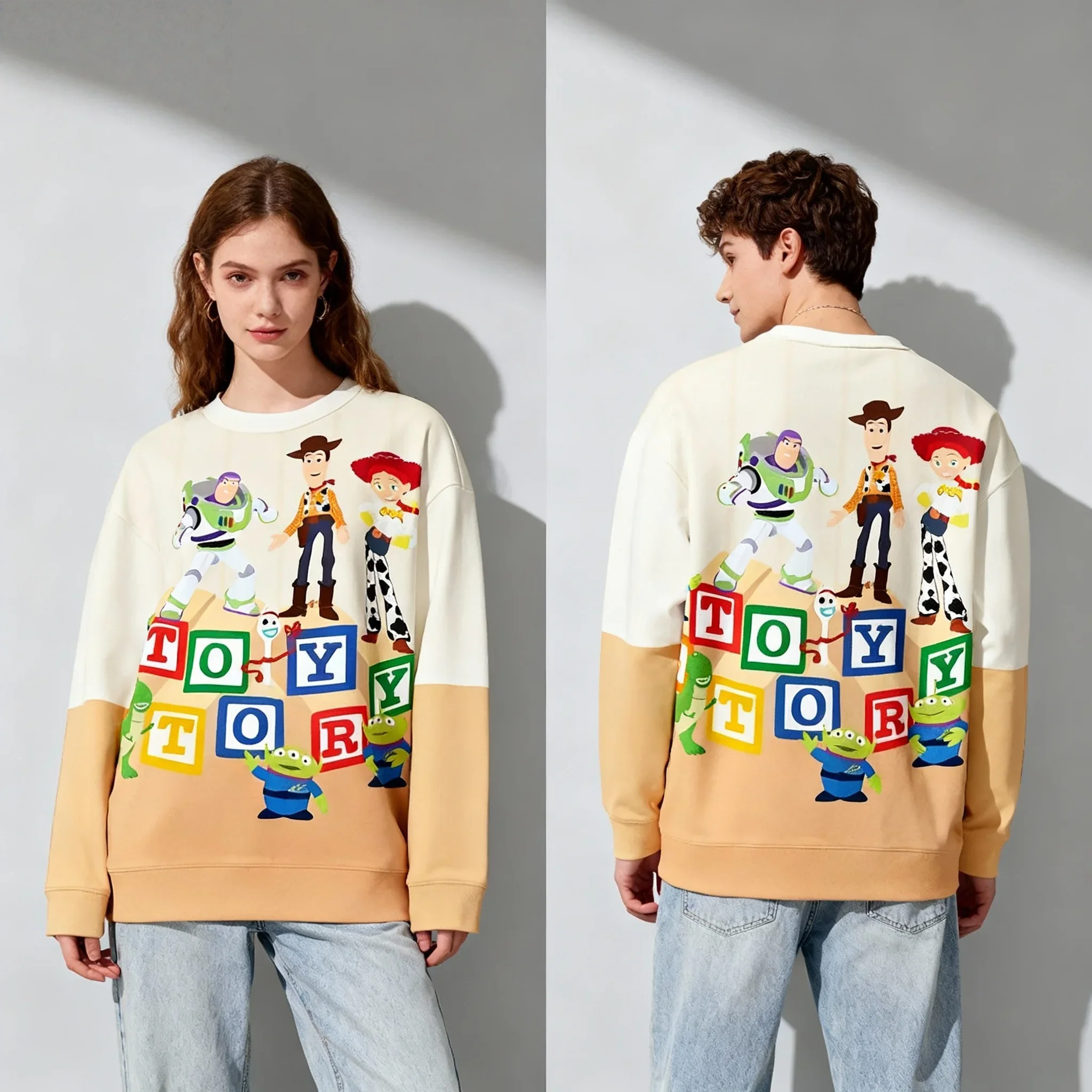 الخريف/الشتاء ديزني عيد الميلاد سلسلة ميكي توي ستوري حلوة باردة المتضخم المرأة الشارع الكبار الأطفال جولة الرقبة هوديي #3