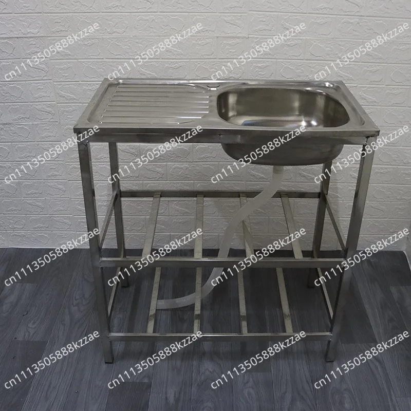 75*40Cm Small Apartment Floor-to-ceiling Single Wash Basin Stainless Steel Frame Wash Basin Bathroom Face Wash Basin Single Slot