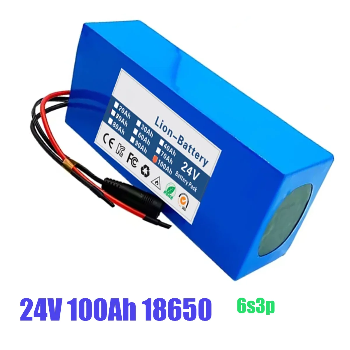 24 فولت 100 أمبير 18650 6s3p بطارية ليثيوم 24 فولت 100000 مللي أمبير بطارية ليثيوم أيون + شاحن ل سكوتر كهربائي #2