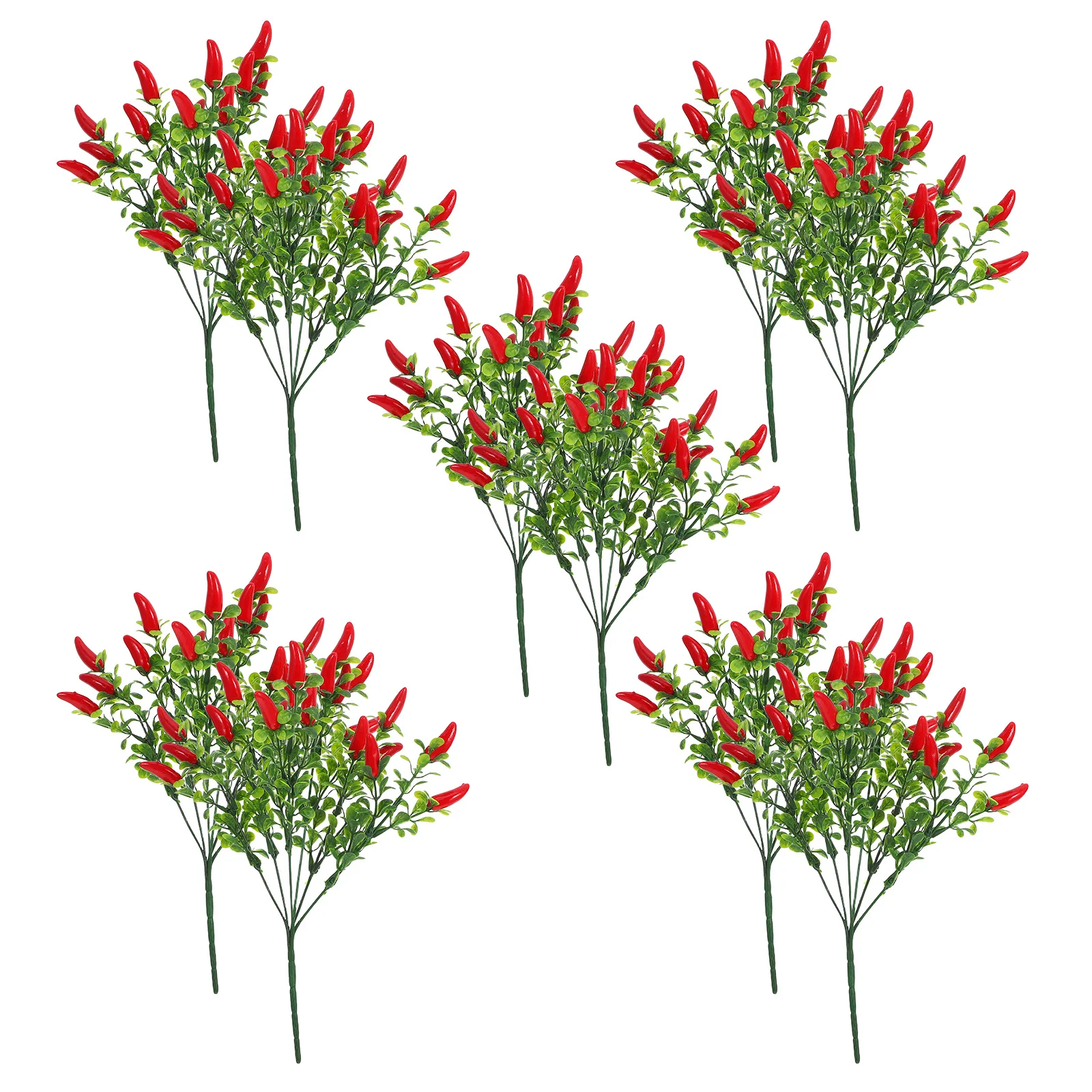 

10Pcs Artificial Chili Pepper Bunch Lifelike Fruits Home Decor Red Faux Vegetables Hanging Prop Peppers Photography Prop