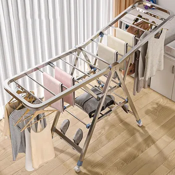 이동식 미끄럼 방지 욕실 건조 랙, 공간 절약형 가전제품, 가정용 가구, 행어 조절 가능한 모던 의류