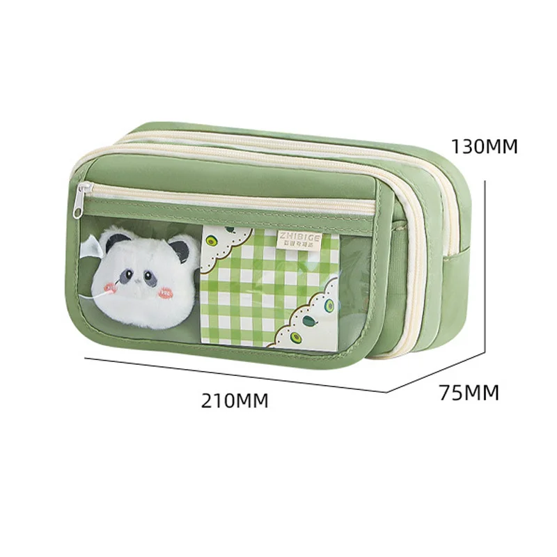 Large Capacity Storage Bag With 9-Layer Pencil Case Transparent Compartment And Magnetic Button Flap For Easy Retrieval