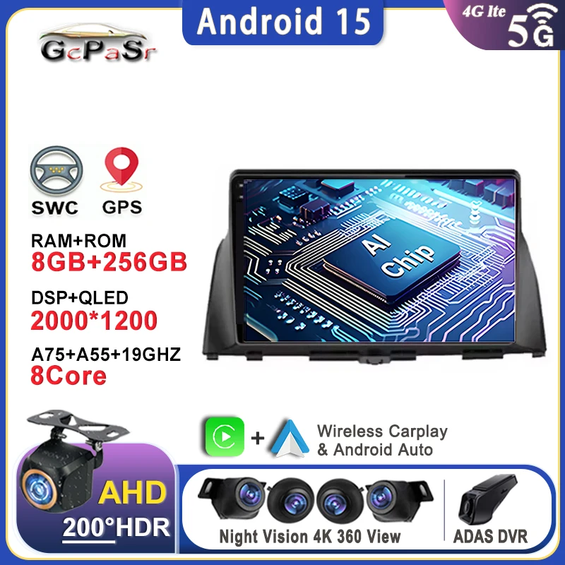 

Android 15 Autoradio For KIA Optima K5 2016 2017 2018 Autoradio lettore Video Stereo multimediale Carplay BT Auto No 2DIN DVD