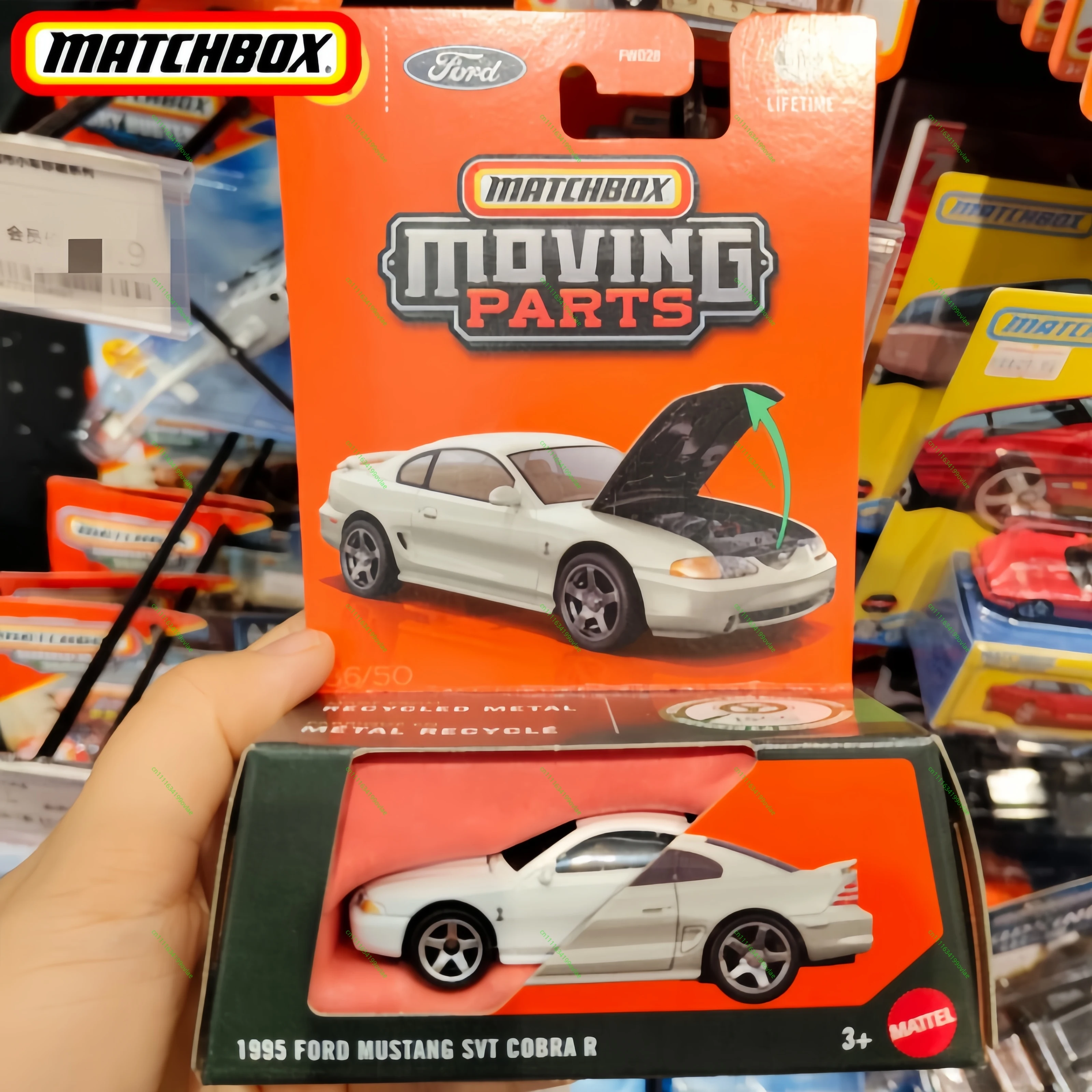 HOT Original Matchbox 1995 Ford Mustang SVT Cobra R 1/64 Diecast Alloy Car Model with Moving Parts Desktop Collectible Toy Gift