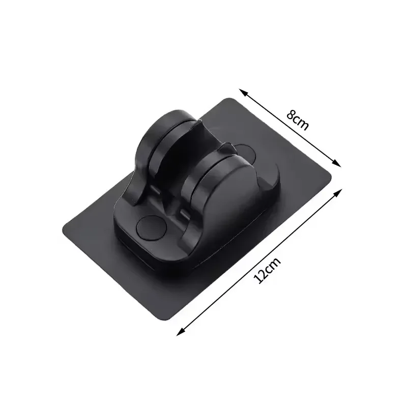 Кронштейны для держателя душевой лейки, черная присоска, настенное крепление, регулируемая опора для аксессуаров для ванной комнаты, без подставки для дрели, ванны