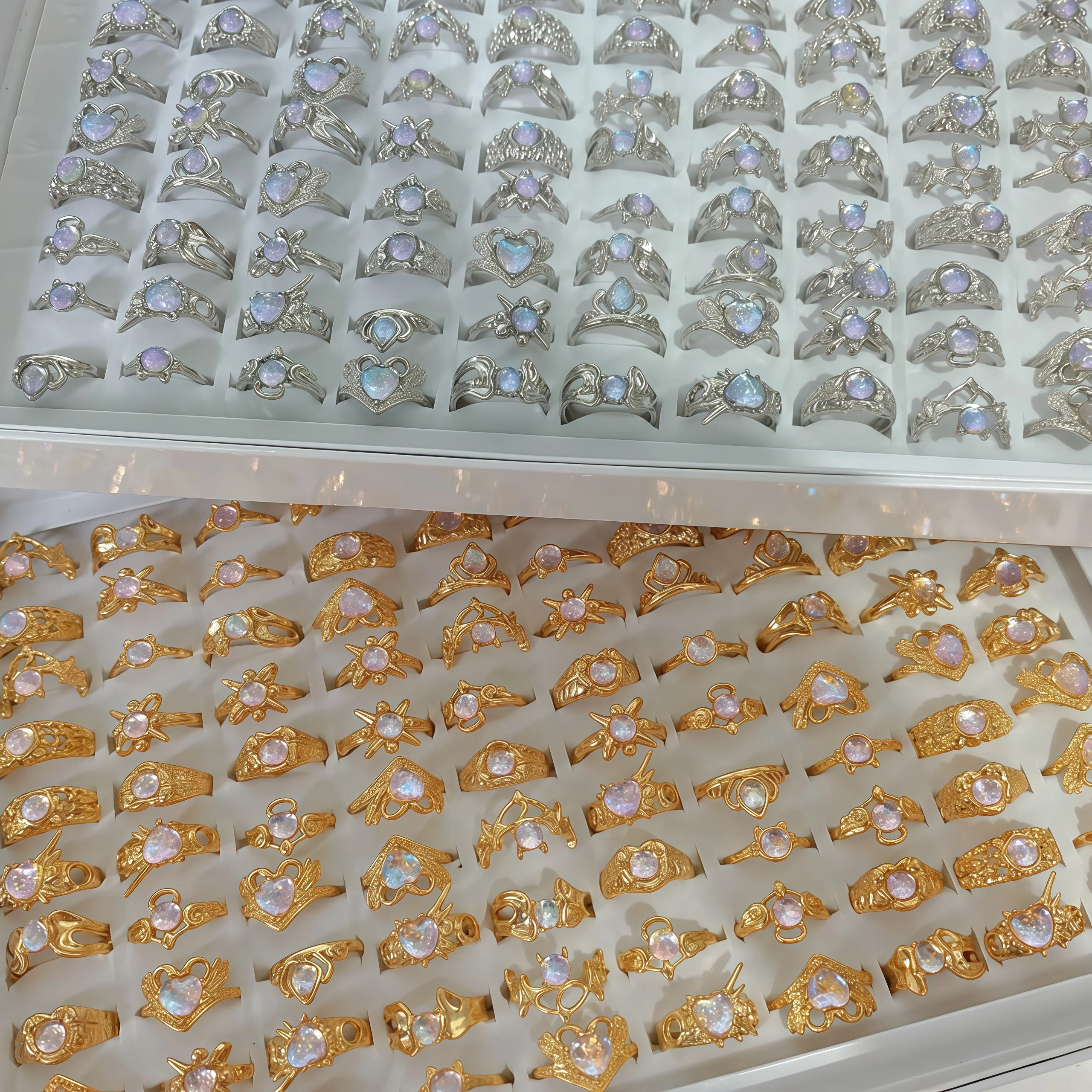 10/20/قطعة/الوحدة موضة سحر لامعة حجر الراين خواتم الاصبع للنساء مزيج نمط بسيط الزفاف المشاركة مجوهرات هدايا الحفلات