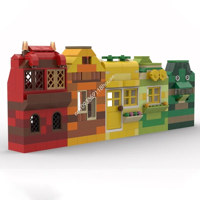 353 قطعة MOC قوس قزح منازل 1 5 أحمر أخضر كلاسيك نموذج اللبنات لتقوم بها بنفسك فكرة إبداعية هدية الكريسماس لعبة تعليمية عيد ميلاد #3