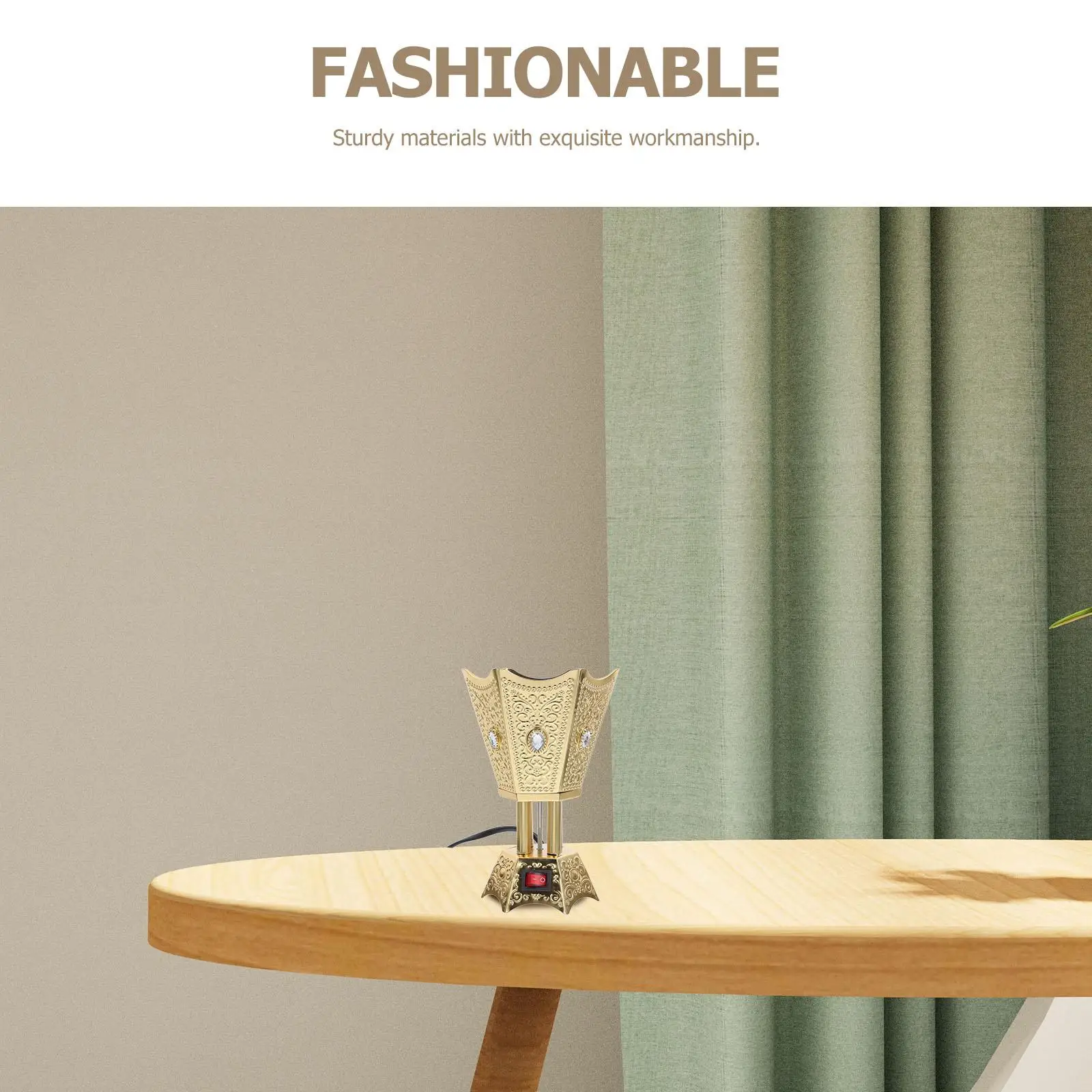 Yoga Room Incense Burner Smokeless Electric for Oud Agarwood Holder Resin Iron Machine Decorative