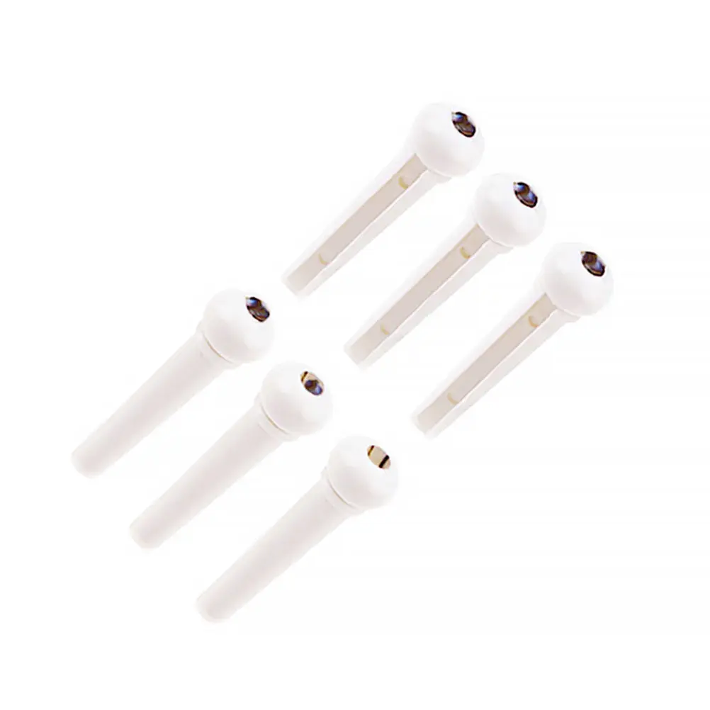 

6Pcs Acoustic Guitar Bridge Pegs Plastic String Nails Universal Fit Folk Guitar Replacement Bridge Pins High Purity Texture