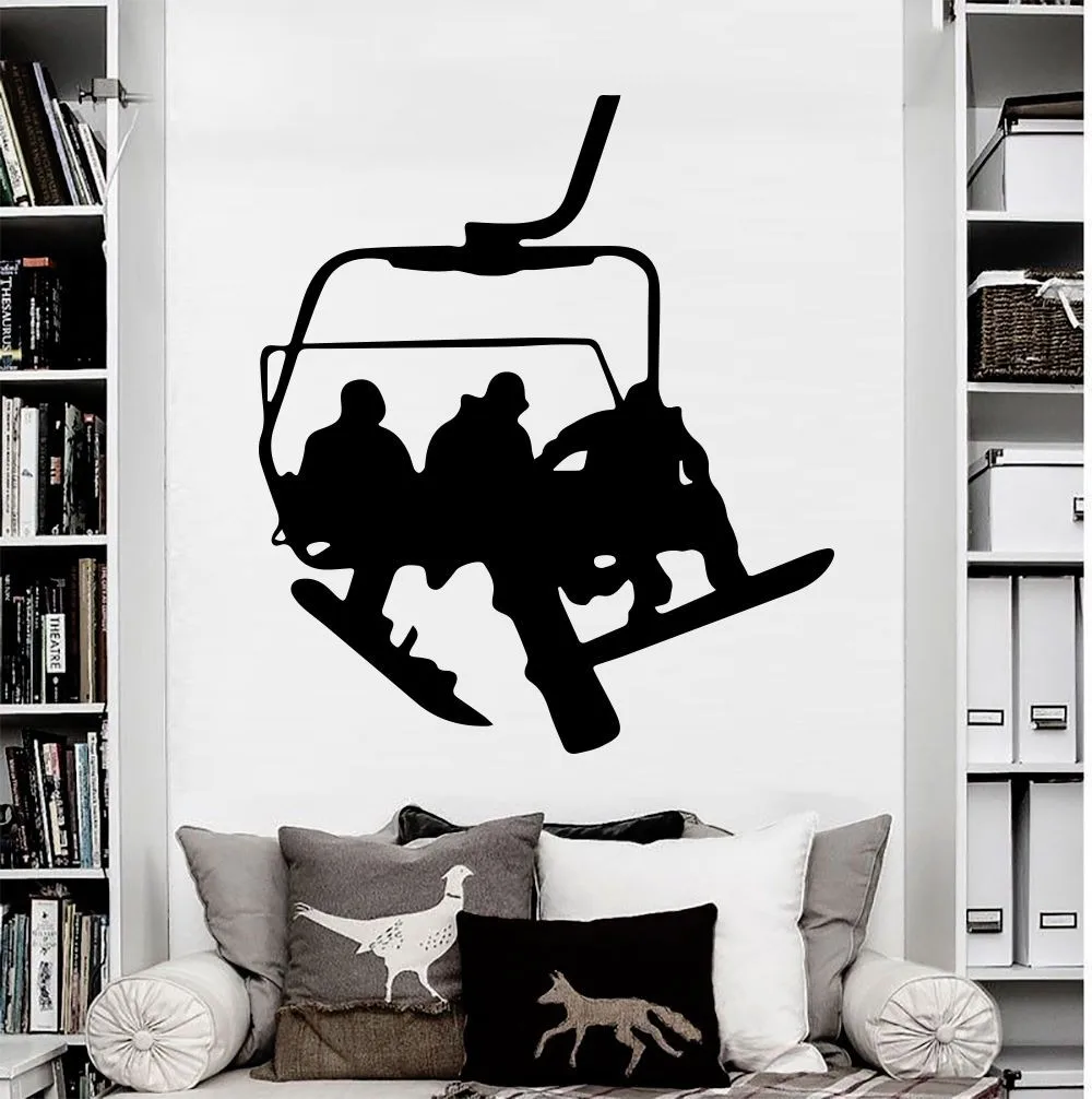 Wall Decals Snowboard Sport Winter Snow Vinyl Sticker Decal Bedroom Size 56x64cm