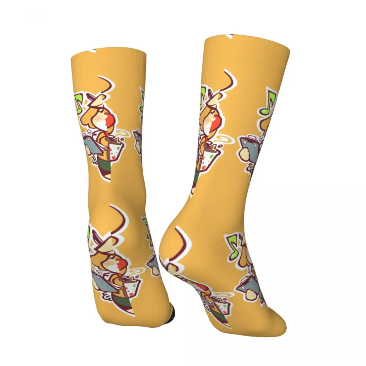 Funny Crazy Sock for Men Isabelle Ready For Work! Hip Hop Harajuku Animal Crossing Pocket Camp Happy Quality Pattern Sock