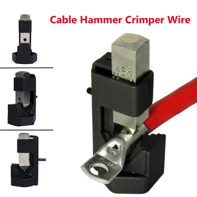 

Hammer Lug Crimper Tool For 8 AWG - 0000 AWG Battery And Welding Cables Lug Terminal