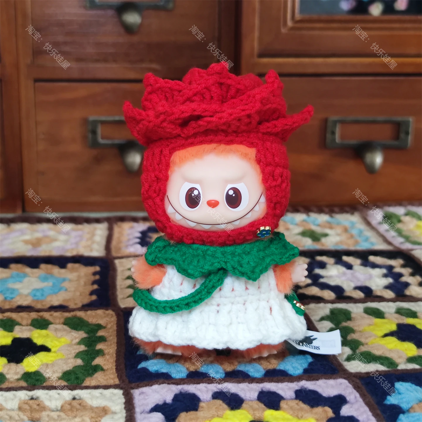 

New Labubu 4.0 Doll Clothes Set Labubu 4th Generation Heart Code Plug Doll Rose Headset Clothes Bags Pendant