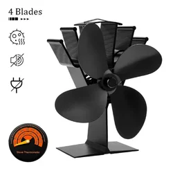 Ventilatore per stufa a 4 pale ventilatore per camino a legna alimentato a calore ventilatore per camino Eco-Fan riscaldatore domestico silenzioso scaldavivande distribuzione efficiente del calore