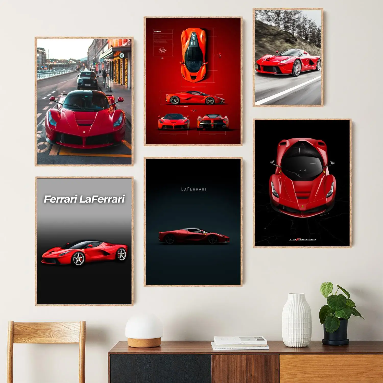 laferrari Póster artístico en lienzo y arte de pared, impresión de imágenes, decoración moderna para dormitorio familiar, carteles