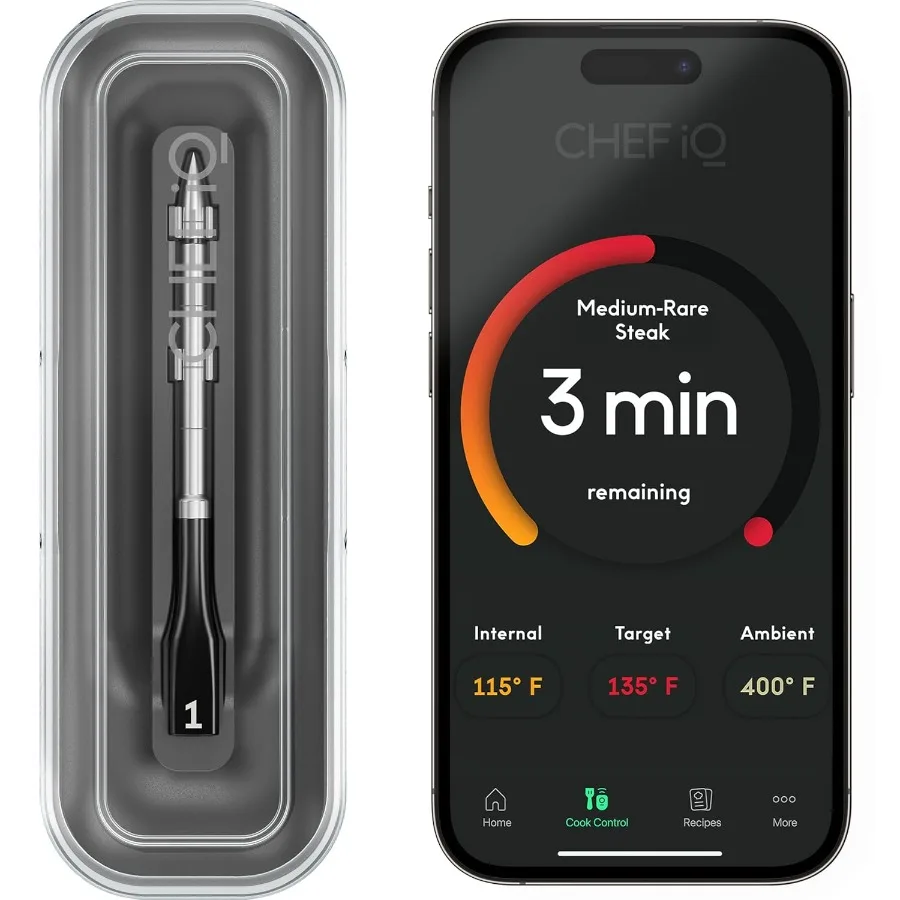 CHEF iQ Sense Smart Wireless Meat Thermometer with Ultra-Thin Probe Unlimited Range Bluetooth Meat Thermometer Digital Food The