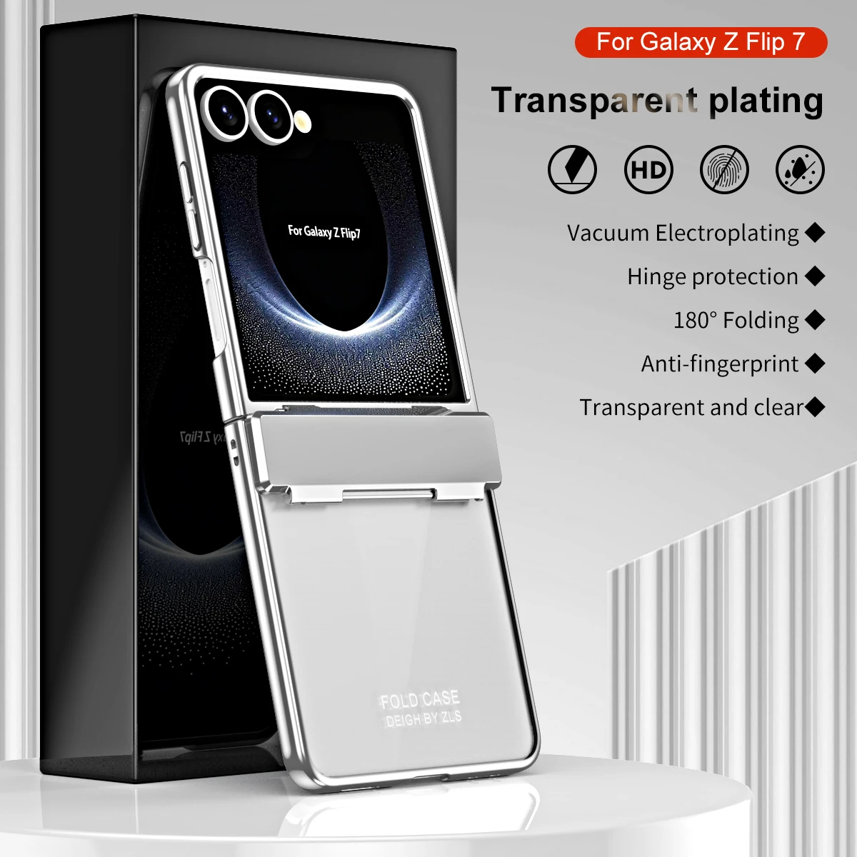 

HARUINO For Samsung Galaxy Z Flip 7 5G Phone Case PC Material Shockproof Anti-Fingerprint Anti-Slip Protective Cover