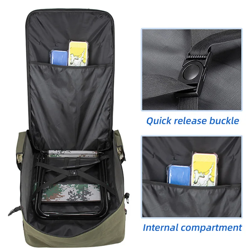 Large Capacity Fishing Bag Box Outdoor Sport Camping Hiking Backpacks Three Layers Fishing Rod Tackle Bag Chair Stool 215G