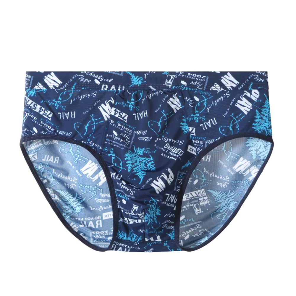 Men\\\'s Printed Mid Waist Underwear Briefs Loose Fit Trunks Style with Breathable Fabric for Comfort and Daily Use