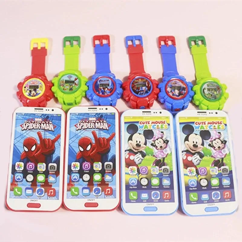 Anime Peripheral DSN Figure Mickey Frozen Kawaii Mobile Phone Model Cartoon Elsa Electronic Projection Watch Birthday Gift Toy - view 4