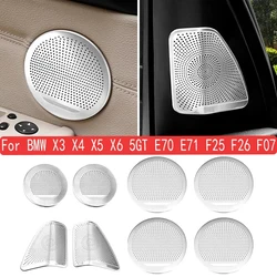 For BMW 5GT X3 X4 X5 X6 E70 E71 Steel Car Door Speakers Stereo Decorate Cover Speaker Trim Cover