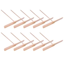 10 Pcs Wood Bamboo Dragonfly Flying Toys For Outdoor Yard Play Hand Spin Propeller Interactive Parent Child Activity