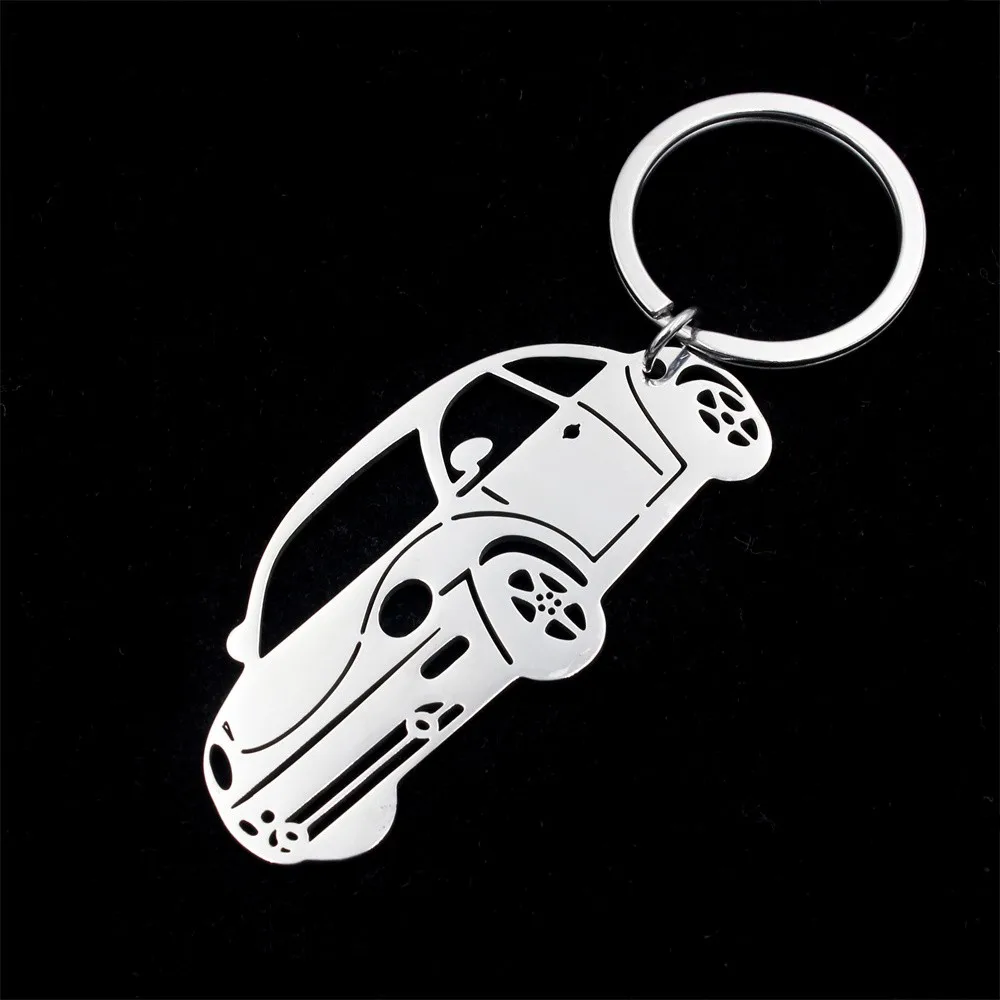 Fashion Beetle Car Design Keychain Stainless Steel Car Keychains Keyrings Jewelry for Friend Family Gift