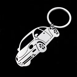 Fashion Beetle Car Design Keychain Stainless Steel Car Keychains Keyrings Jewelry for Friend Family Gift