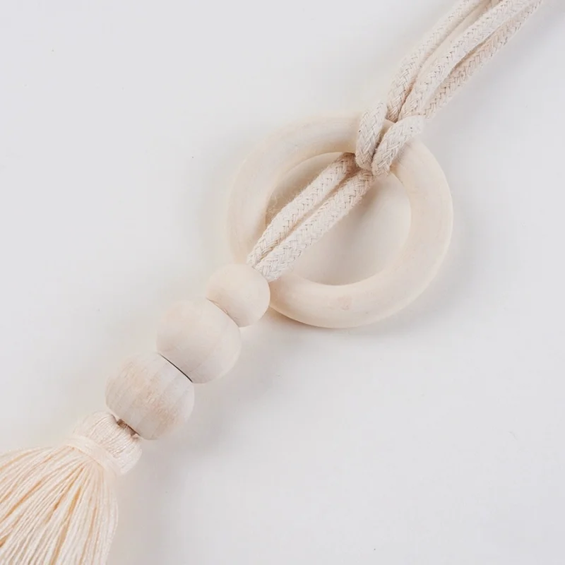 2Pcs/Pair Wood Tassel Curtain Straps Tiebacks Hanging Bind Ropes Buckle Holder Curtain Accessories Tie back Home Decor