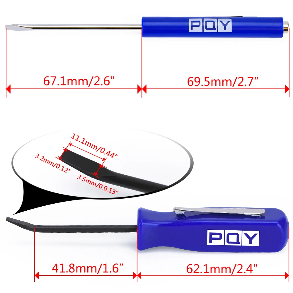 Mini Pocket Clips Screwdriver Strong Magnetic Slotted + Pocket Pry Bar Short Angled Operating Handy Tool 4-Sided Grip image 5