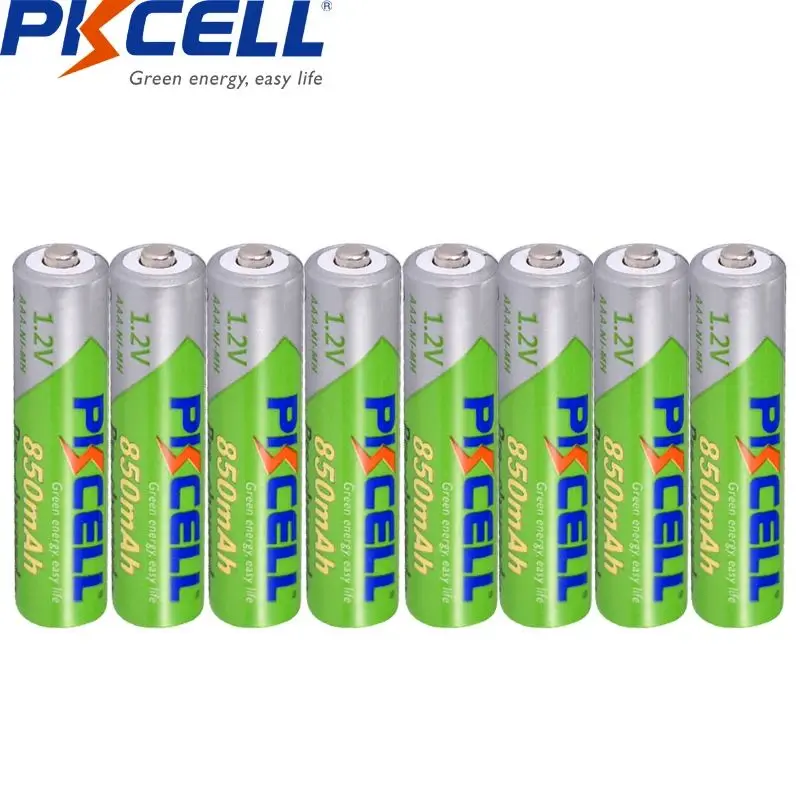 8Pcs*PKCELL 1.2V AAA Battery 850mAh NI-MH 3A Rechargeable Batteries Low Self Discharge Precharge Recharge Pilas Batteries AAA