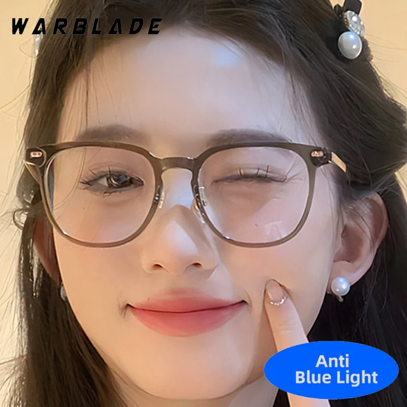 

Luxury Design Metal Leg Rivets Decoration Square Frame Women Men Retro Optical Glasses Reading Game TR90 Anti-Blue Light Eyewear