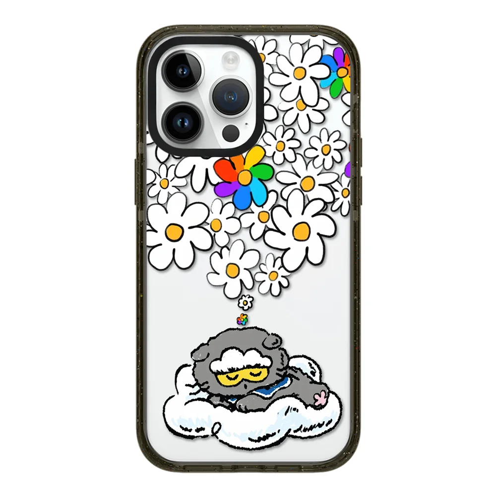 

Cute Sleeping Flower Cat Acrylic Black Border Magnetic Phone Case Cover for IPhone 12 13 14 15 16 17 Pro Max Case
