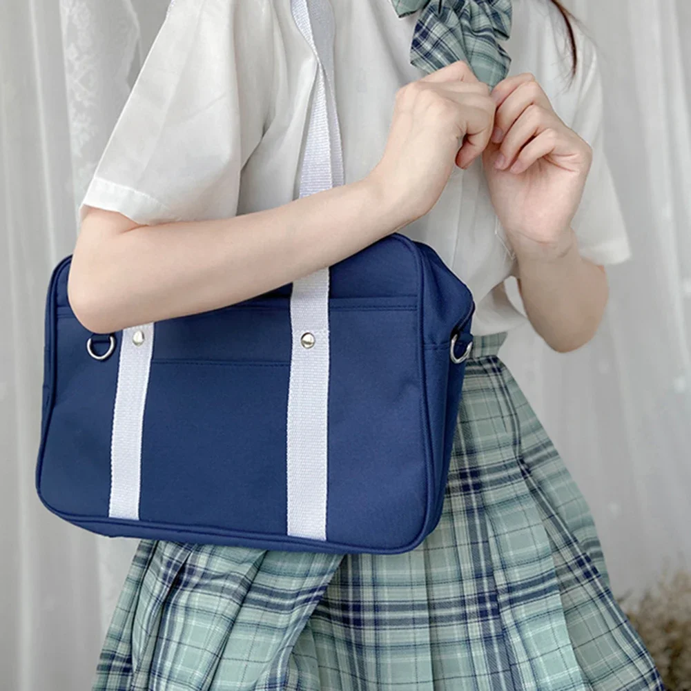 Teen Girls Cosplay Messenger Bag Large Capacity Japanese Bag Solid Color Anime Shoulder Handbag Square Bag Everyday Shoulder Bag