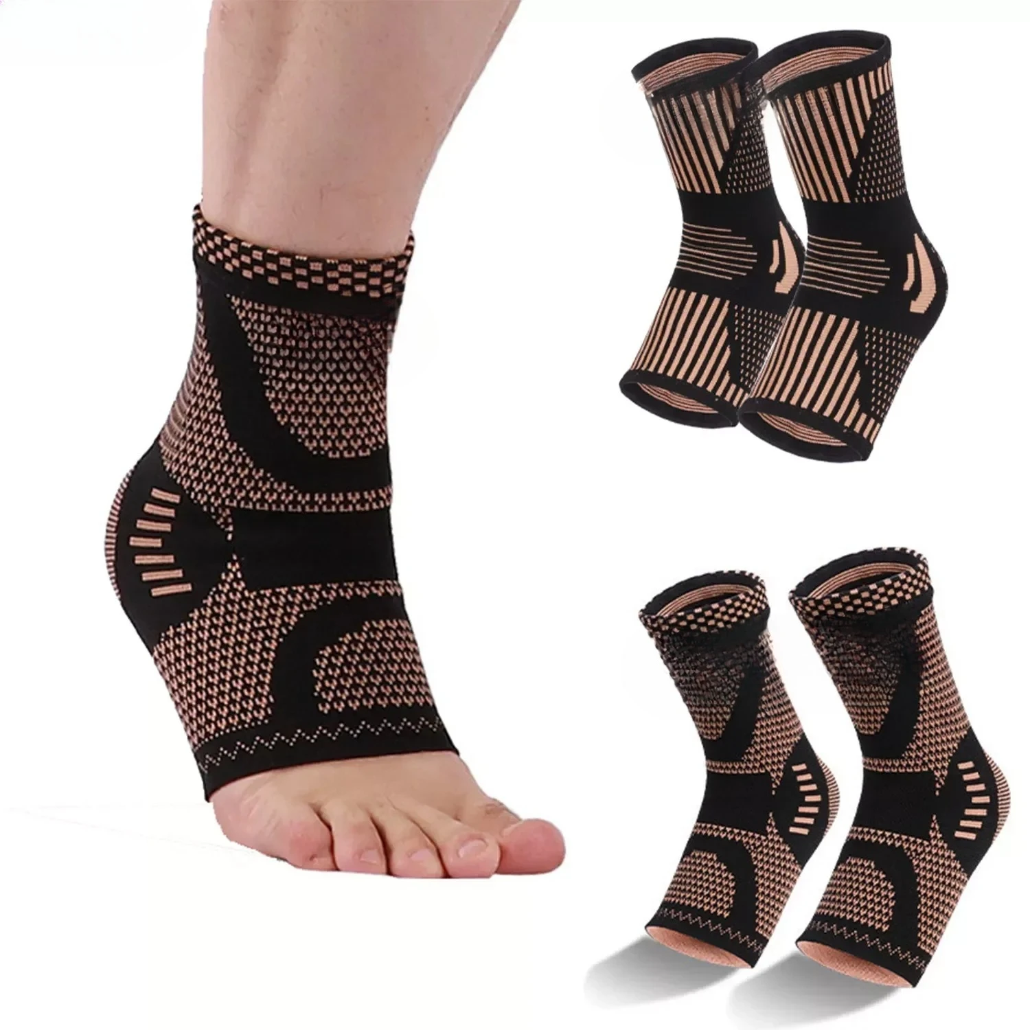 1 قطعة دعامة دعم خلخال رياضية مضغوطة للرجال والنساء للجري وكرة القدم وكرة السلة والرياضات الخارجية وواقي الكاحل