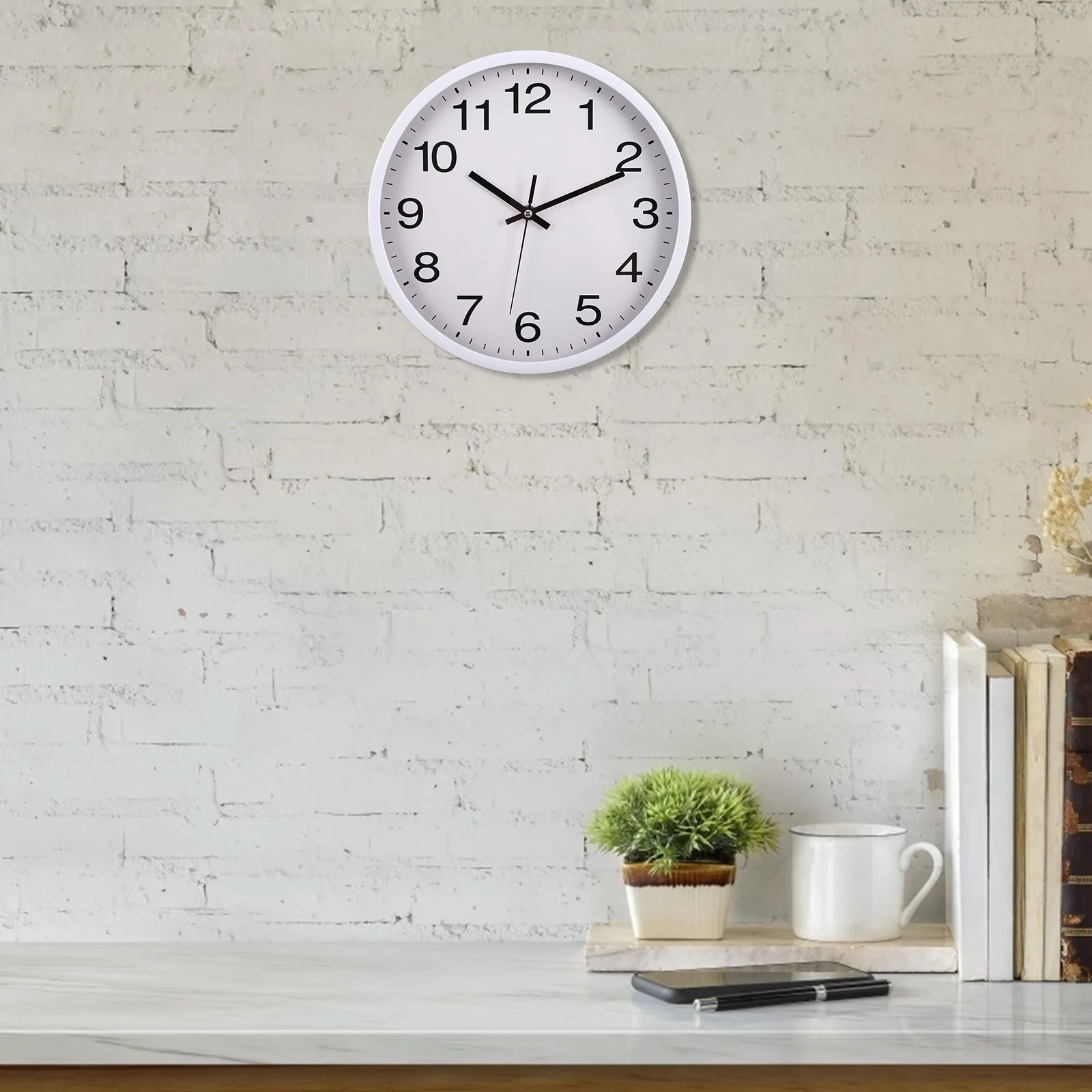 

Simple Wall Clock Farmhouse Decorative Kitchen Bedroom Clocks Aluminum Alloy for