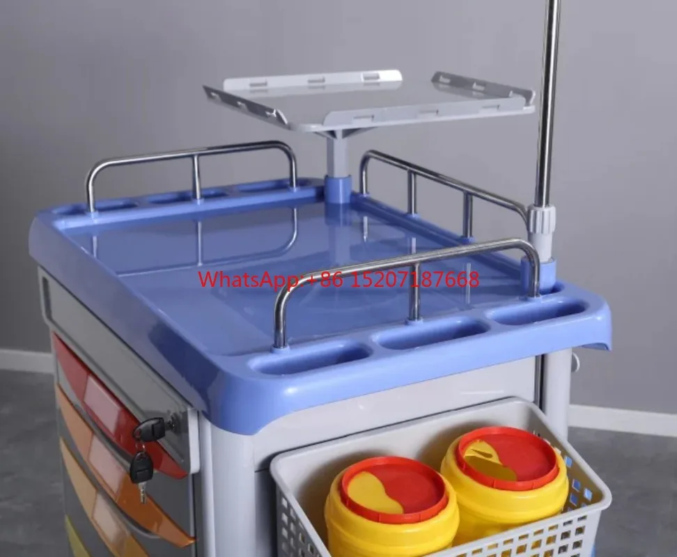 Cheap Price ABS Hospital Treatment Cart Medical Rescue Emergency Multifunction Medicine Nursing Trolley