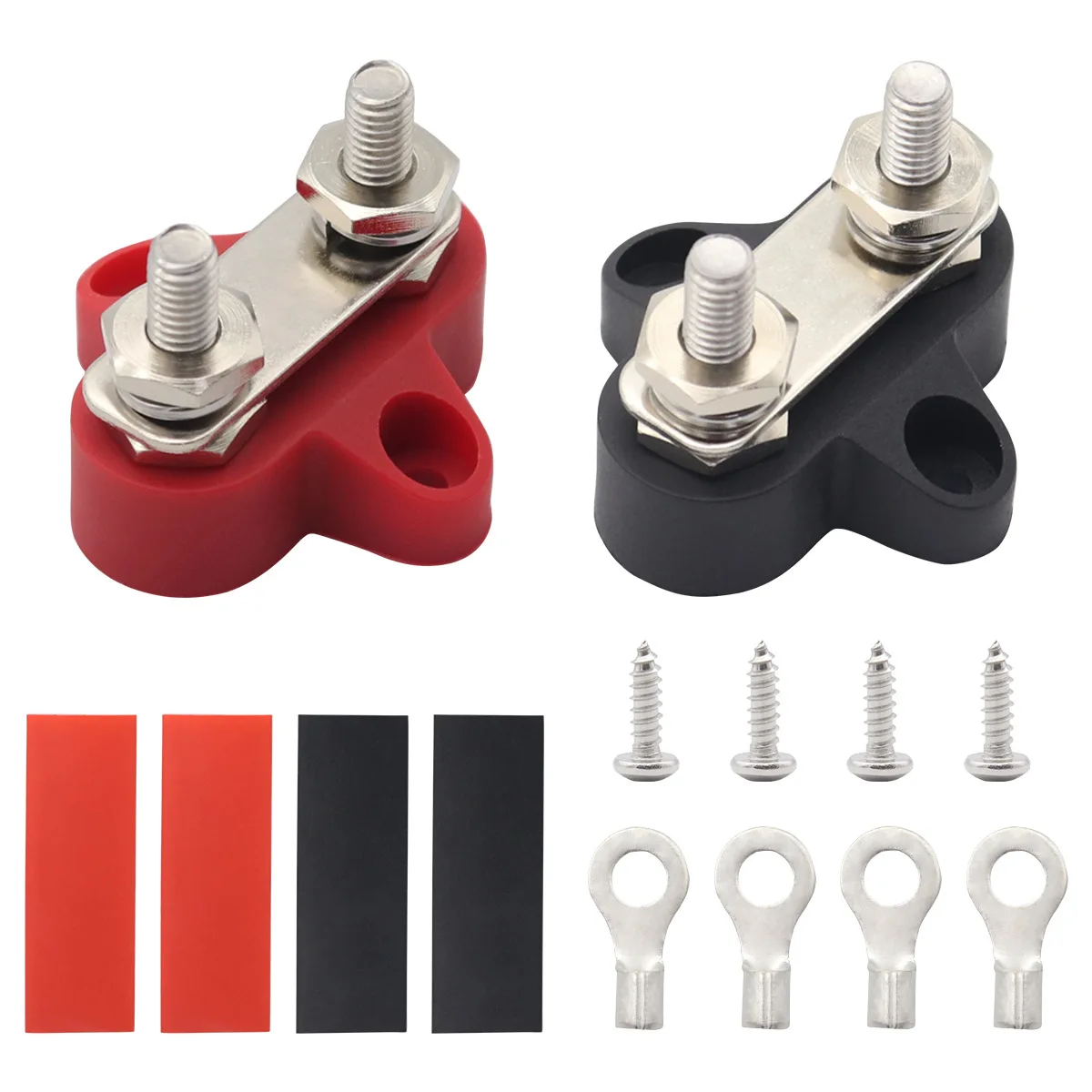 

Car Red/black Dual-type Terminal Block M8/M6 Screw Fixed Wire Connector Truck RV Yacht Terminal Blocks Universally Accessories