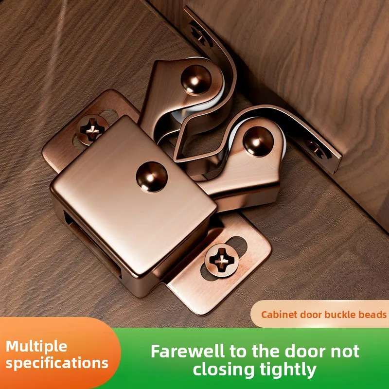 Adjustable Double Roller Cabinet Door Catch, Heavy Duty Cabinet Latch for Furniture, Wardrobe, Cupboard, Closet Door,Gold Finish