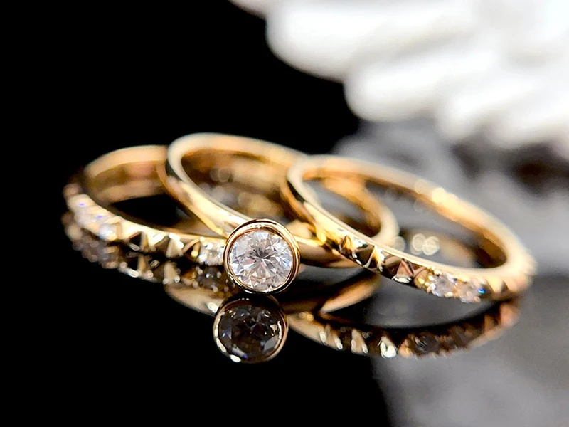KUGG 100% 18K Yellow Gold Rings Women Vintage Palace Style Real Natural Diamond Engagement Ring High Party Jewelry