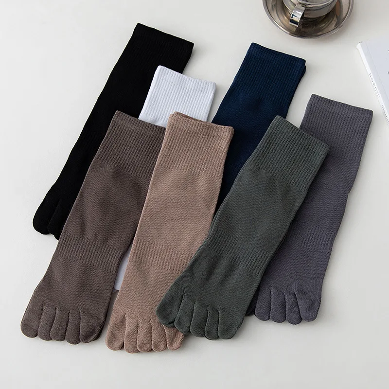 

3 Pairs/lot Five-finger socks men's mid-tube socks breathable toe socks Cotton calcetines divertidos chaussette homme skarpetki