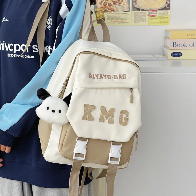 

School Backpack Girl Kawaii School Bag Aesthetic Middle High School Student Back Pack Book Bag Waterproof Nylon Back Bag 2024