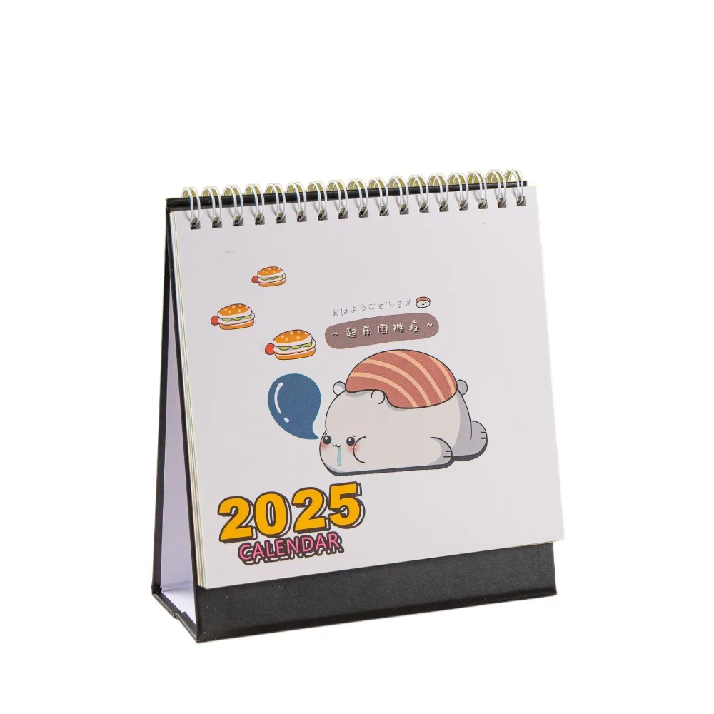 

Planning Cartoon 2025 Calendar To Do List Time Date Mini Desk Calendar Agenda Korean style Standing Flip Calendar