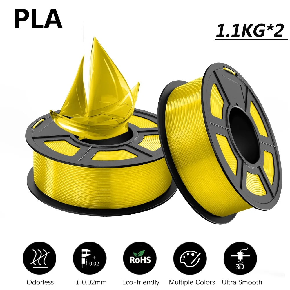 JAYO PLA/PLA PLUS przezroczyste włókno 1.75mm 1.1kg/rolka 100% nietoksyczne przezroczyste materiały do drukarek 3D i długopis 3D